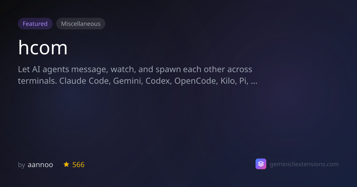 hcom | Gemini CLI Extensions